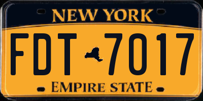 NY license plate FDT7017