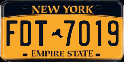 NY license plate FDT7019