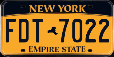 NY license plate FDT7022