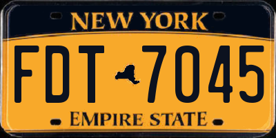 NY license plate FDT7045
