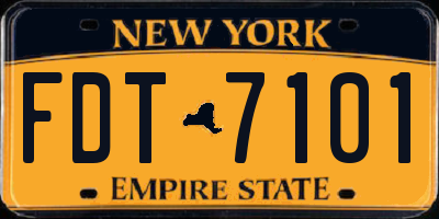 NY license plate FDT7101