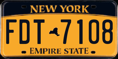 NY license plate FDT7108