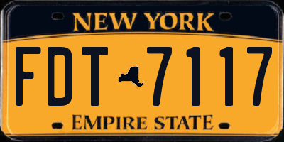 NY license plate FDT7117