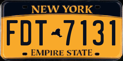 NY license plate FDT7131