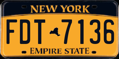 NY license plate FDT7136