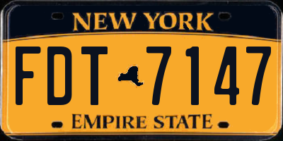 NY license plate FDT7147