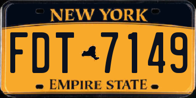 NY license plate FDT7149