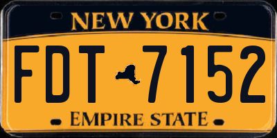 NY license plate FDT7152
