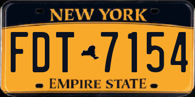 NY license plate FDT7154