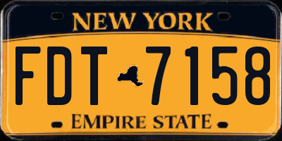 NY license plate FDT7158