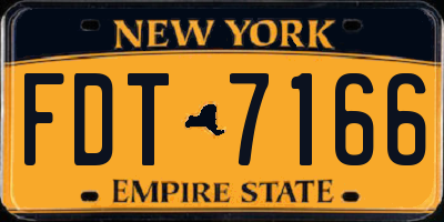 NY license plate FDT7166