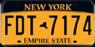 NY license plate FDT7174