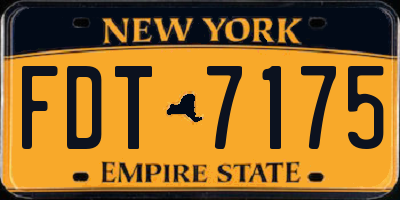 NY license plate FDT7175