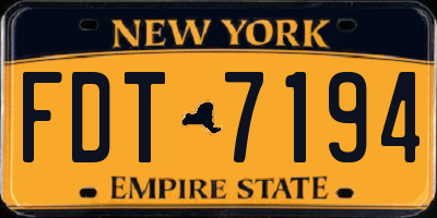 NY license plate FDT7194