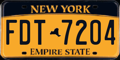 NY license plate FDT7204