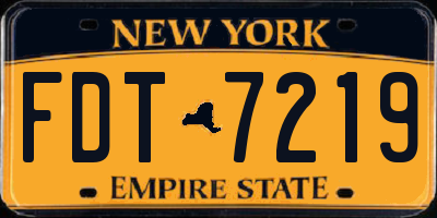 NY license plate FDT7219
