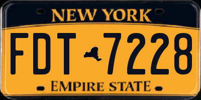 NY license plate FDT7228