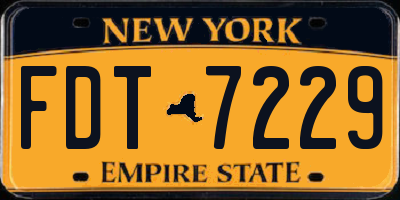 NY license plate FDT7229