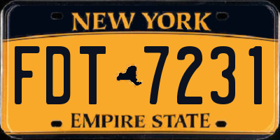 NY license plate FDT7231