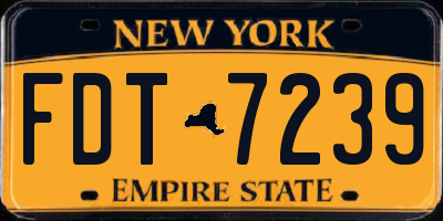 NY license plate FDT7239