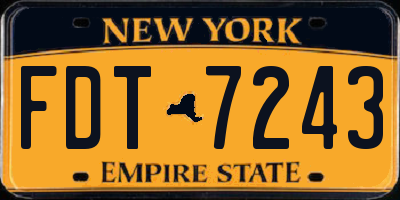 NY license plate FDT7243