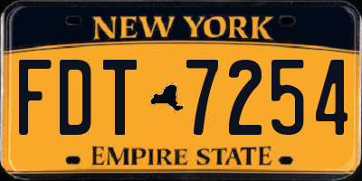 NY license plate FDT7254