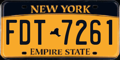 NY license plate FDT7261