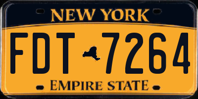 NY license plate FDT7264
