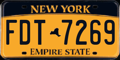 NY license plate FDT7269