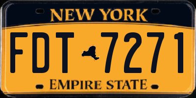 NY license plate FDT7271