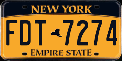 NY license plate FDT7274