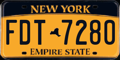NY license plate FDT7280