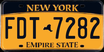 NY license plate FDT7282