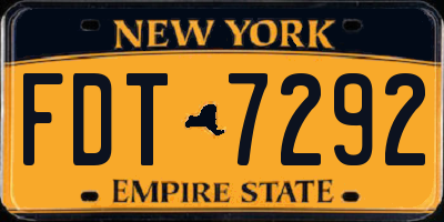 NY license plate FDT7292