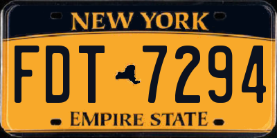 NY license plate FDT7294