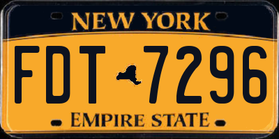 NY license plate FDT7296