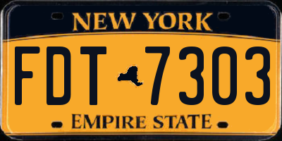 NY license plate FDT7303
