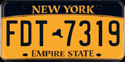 NY license plate FDT7319