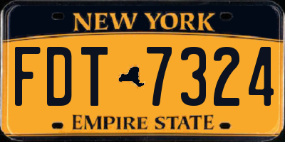 NY license plate FDT7324