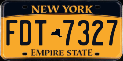 NY license plate FDT7327