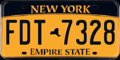 NY license plate FDT7328