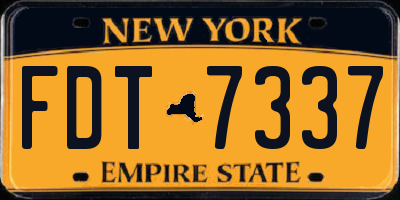 NY license plate FDT7337
