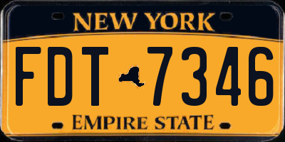NY license plate FDT7346