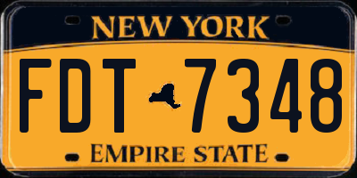 NY license plate FDT7348