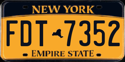 NY license plate FDT7352