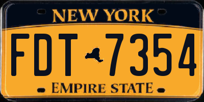 NY license plate FDT7354