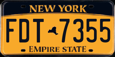 NY license plate FDT7355