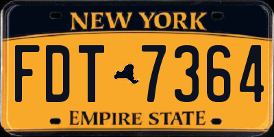 NY license plate FDT7364