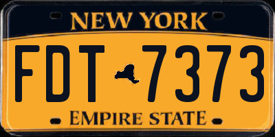 NY license plate FDT7373