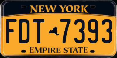NY license plate FDT7393